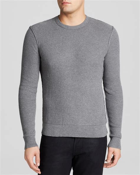 michael kors birdseye blocked crewneck sweater light grey|Women's Grey Designer Clothing .